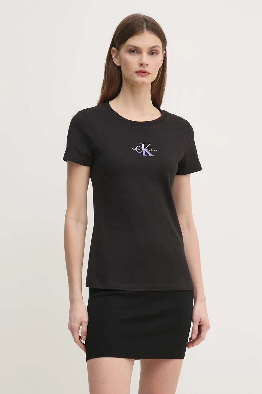 Levně Tričko Calvin Klein Jeans černá barva, J20J225252