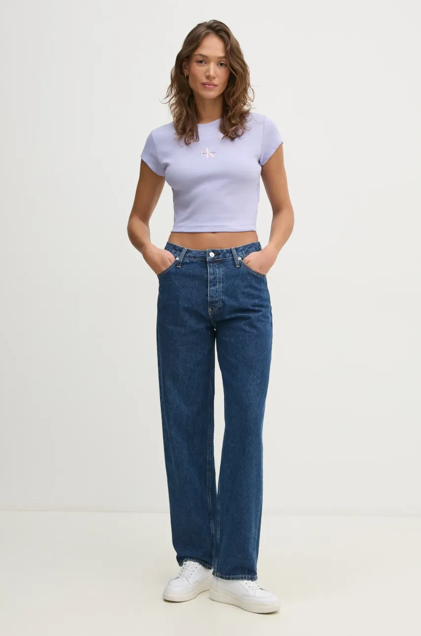 Футболка Calvin Klein Jeans женская цвет фиолетовый LV047AB802 Футболка Calvin Klein Jeans женская цвет фиолетовый LV047AB802
