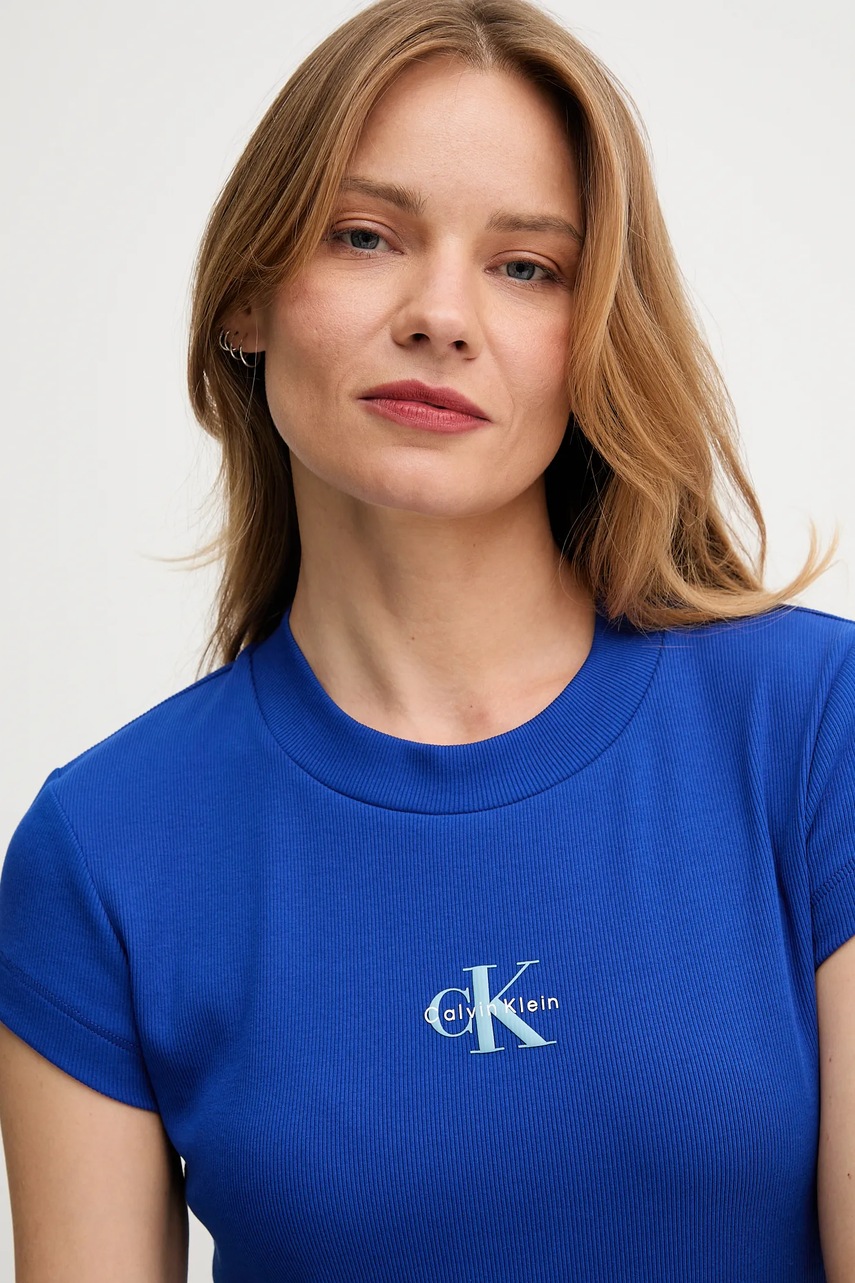 Μπλουζάκι Calvin Klein Jeans χρώμα: άσπρο, LV047AB802 φωτογραφία