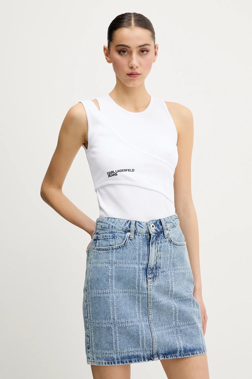 Karl Lagerfeld Jeans top culoarea alb, A2W17022