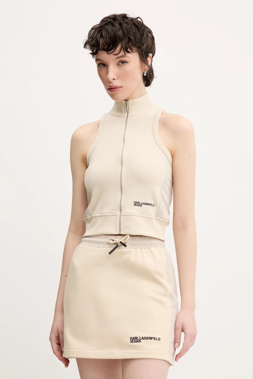 Karl Lagerfeld Jeans top culoarea bej, A2W17025