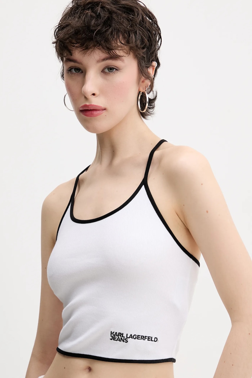 Karl Lagerfeld Jeans top culoarea alb, A2W17026