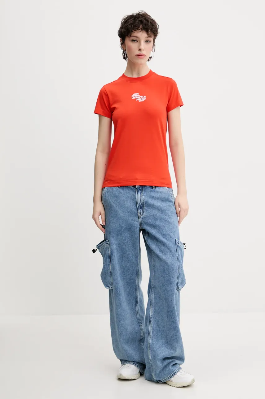 Футболка Karl Lagerfeld Jeans женская цвет оранжевый A2W17027 Футболка Karl Lagerfeld Jeans женская цвет оранжевый A2W17027
