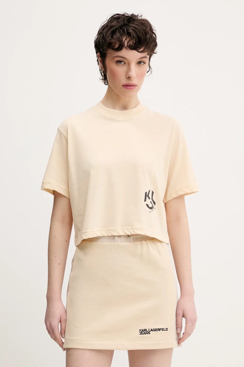 Karl Lagerfeld Jeans tricou femei, culoarea bej, A2W17076