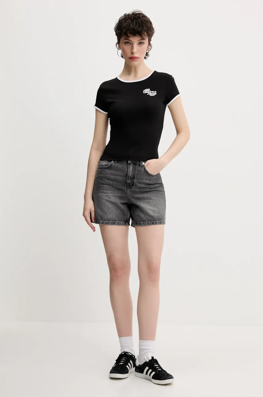 Футболка Karl Lagerfeld Jeans женская цвет чёрный A2W17098 Футболка Karl Lagerfeld Jeans женская цвет чёрный A2W17098