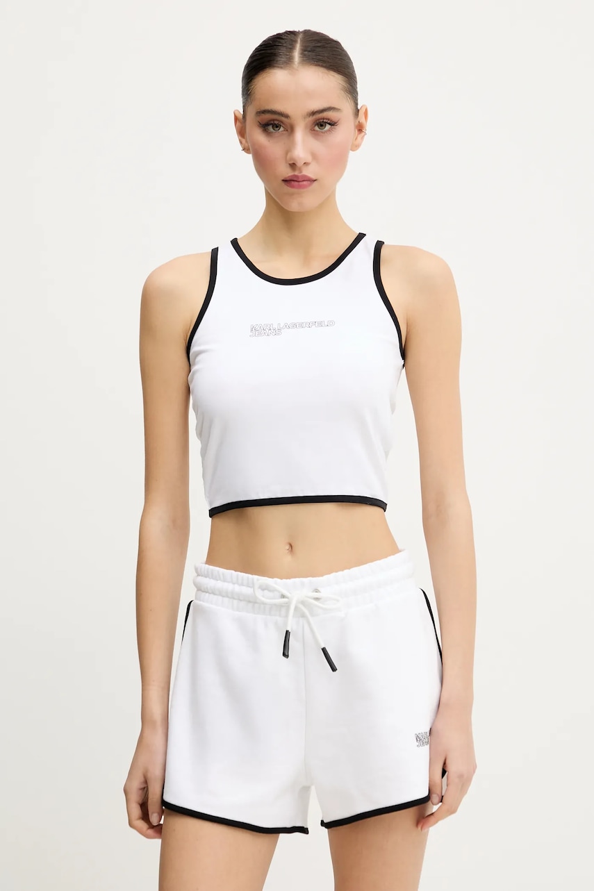 Karl Lagerfeld Jeans top culoarea alb, A2W17024