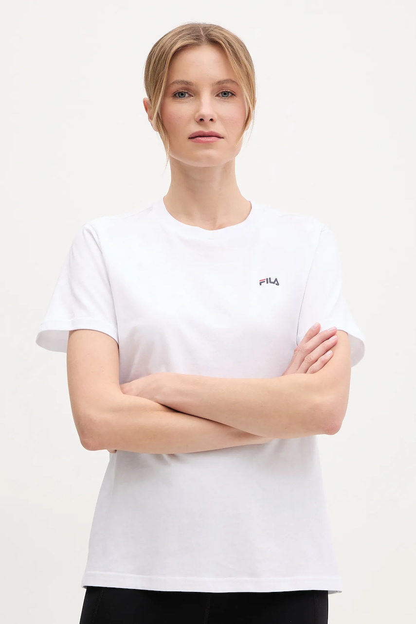 Fila tricou din bumbac Lignano femei, culoarea alb, FAW1053