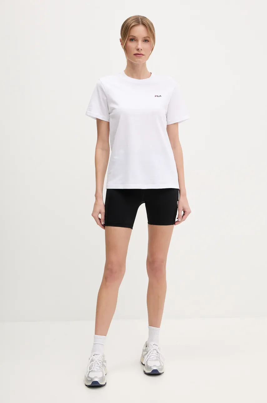 Хлопковая футболка Fila Lignano женская цвет белый FAW1053 Хлопковая футболка Fila Lignano женская цвет белый FAW1053
