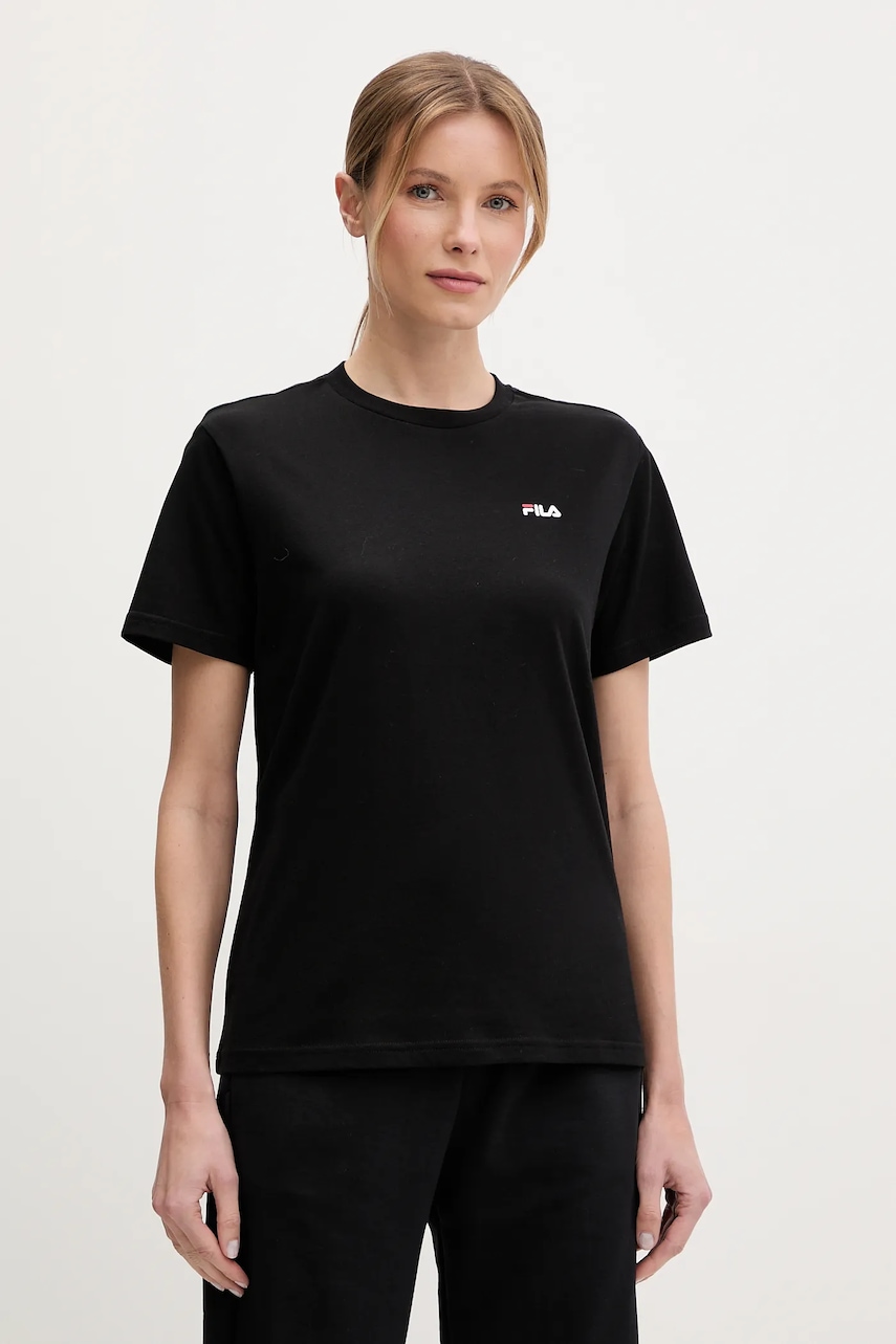 Fila tricou din bumbac Lignano femei, culoarea negru, FAW1053