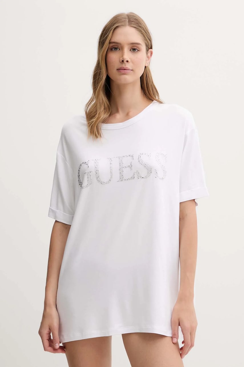Levně Tričko Guess dámské, bílá barva, E5GI07 K68D2