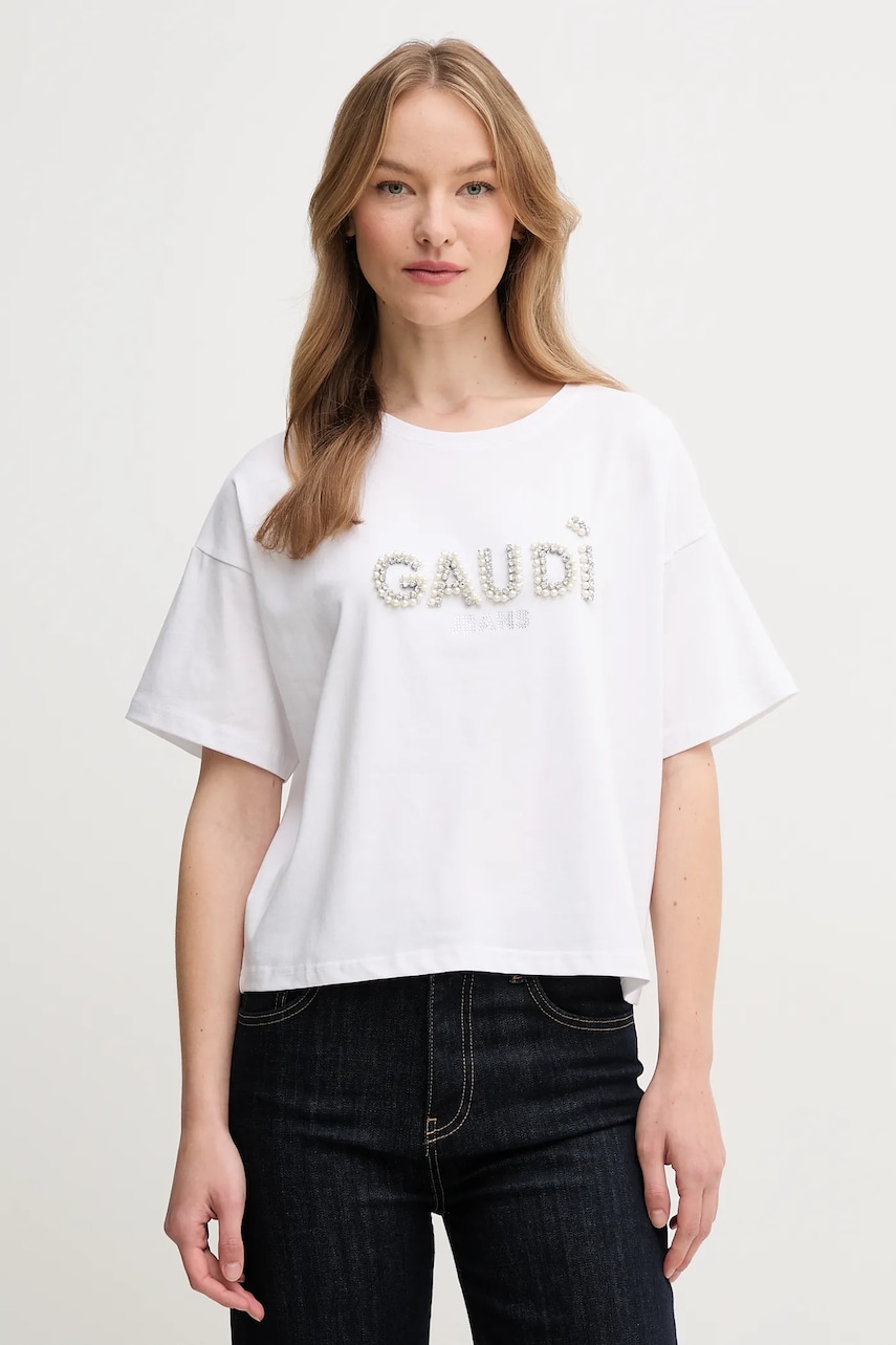 Gaudi tricou femei, culoarea alb, 511BD64030