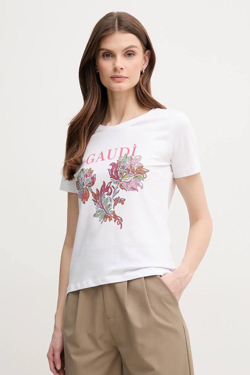 Gaudi tricou femei, culoarea alb, 511BD64036