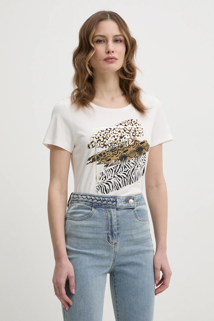 Morgan tricou DSAFA femei, culoarea bej, DSAFA Morgan tricou DSAFA femei, culoarea bej, DSAFA