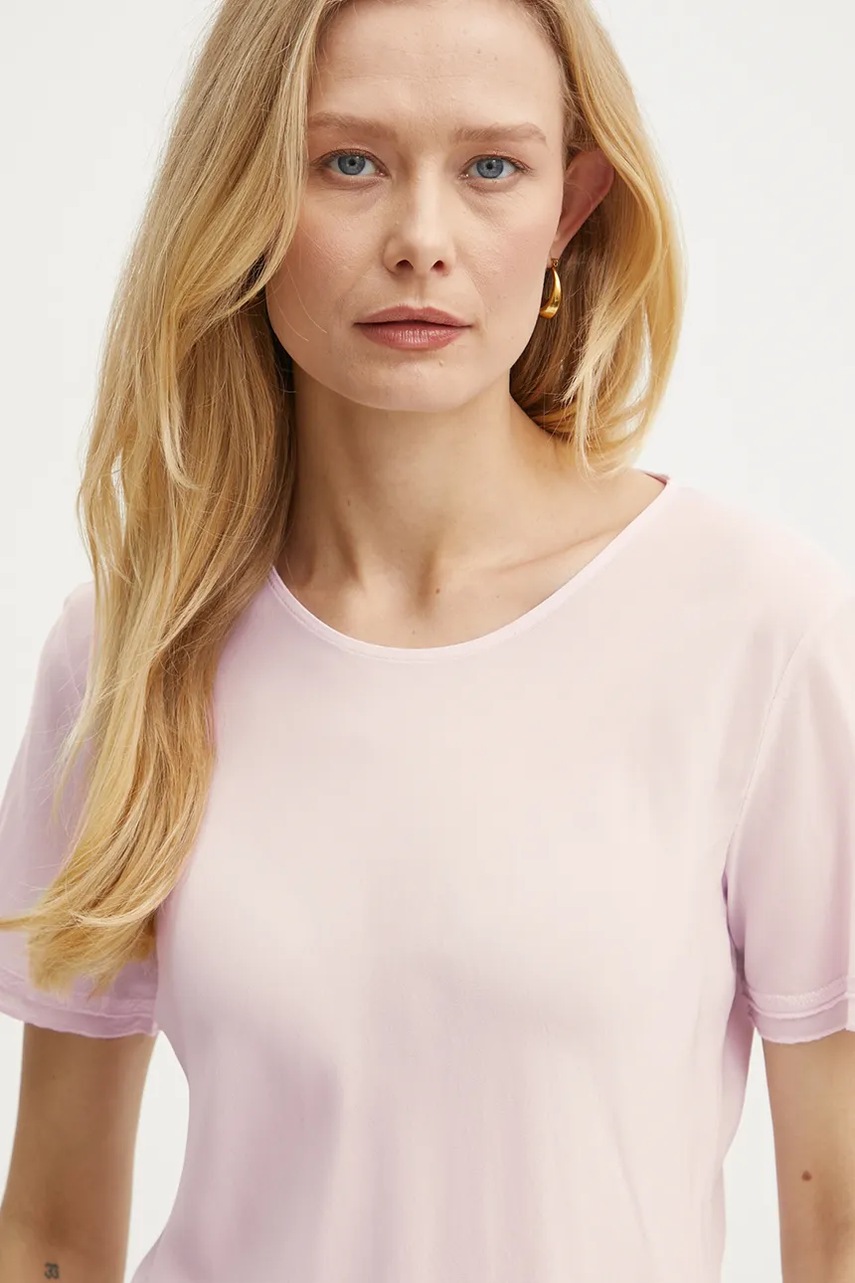 Μπλουζάκι Fracomina χρώμα: ροζ, FP25ST3054W77301 φωτογραφία