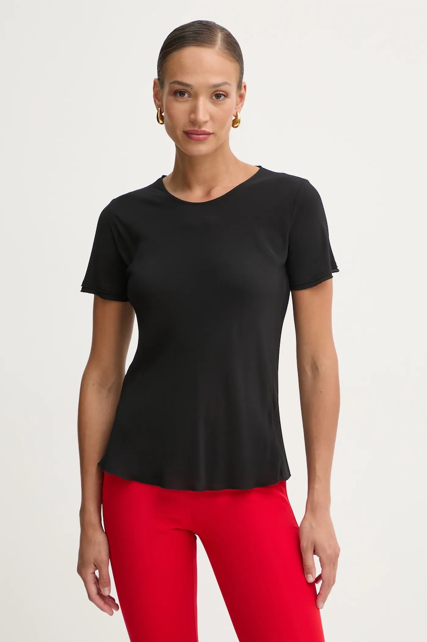 Fracomina tricou femei, culoarea negru, FP25ST3054W77301