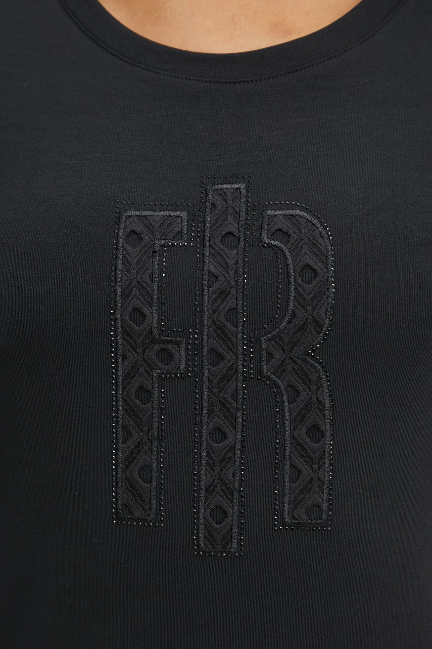 Μπλουζάκι Fracomina χρώμα: μαύρο, FR25ST3004J44909 φωτογραφία