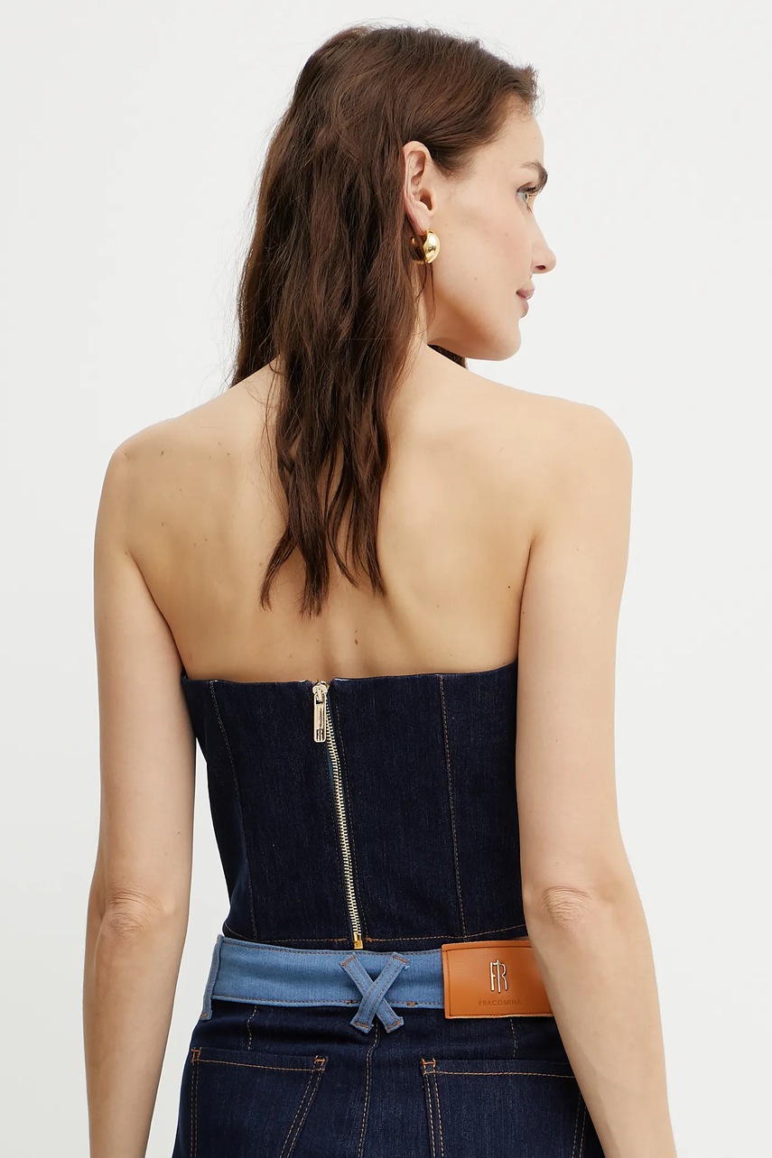 Top Fracomina χρώμα: μπλε, FS25SJ5002D45001 φωτογραφία