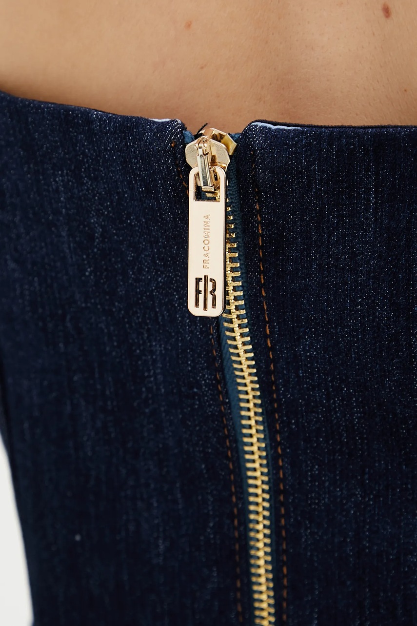 Top Fracomina χρώμα: μπλε, FS25SJ5002D45001 φωτογραφία