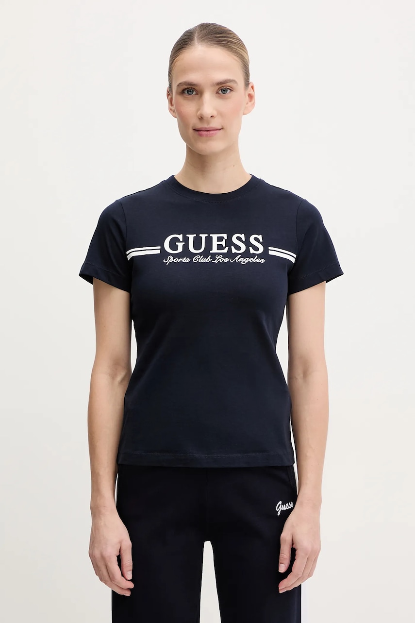 Levně Bavlněné tričko Guess tmavomodrá barva, V5GI03 I3Z14