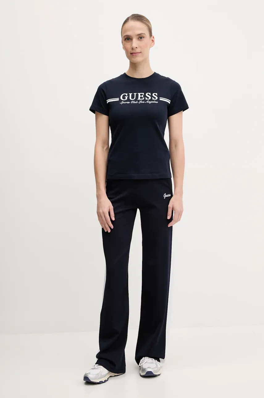 Хлопковая футболка Guess женская цвет синий V5GI03 I3Z14 Хлопковая футболка Guess женская цвет синий V5GI03 I3Z14