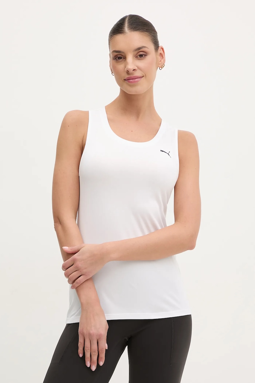 Puma top de antrenament Train All Day Essentials culoarea alb, 525886 Puma top de antrenament Train All Day Essentials culoarea alb, 525886