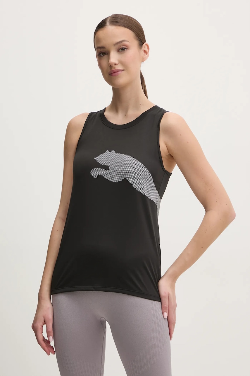 Puma top de antrenament Train All Day Big Logo culoarea negru, 526672 Puma top de antrenament Train All Day Big Logo culoarea negru, 526672
