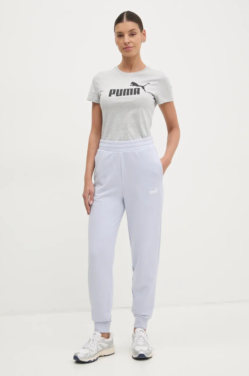 Хлопковая футболка Puma женская цвет серый 682370 Хлопковая футболка Puma женская цвет серый 682370