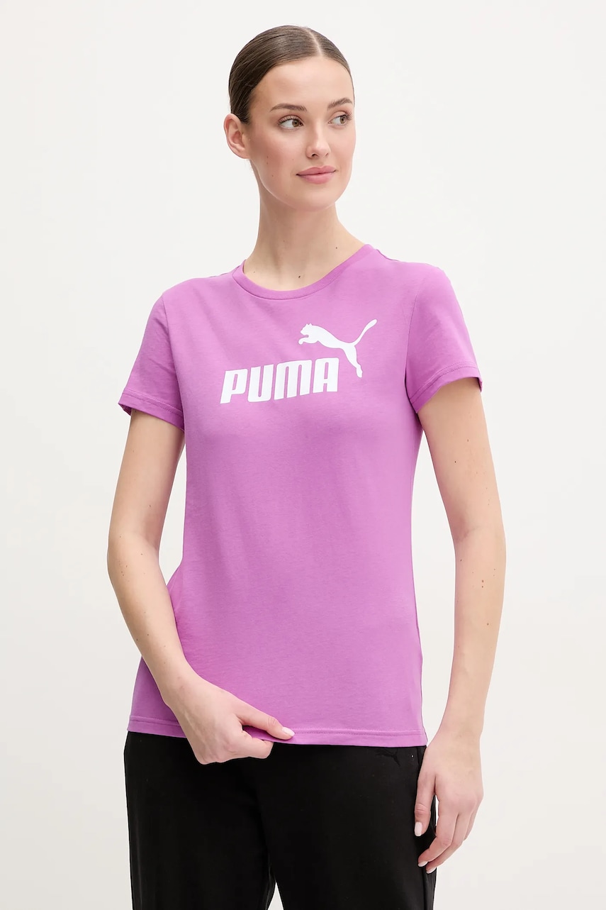 Puma tricou din bumbac femei, culoarea violet, 682371
