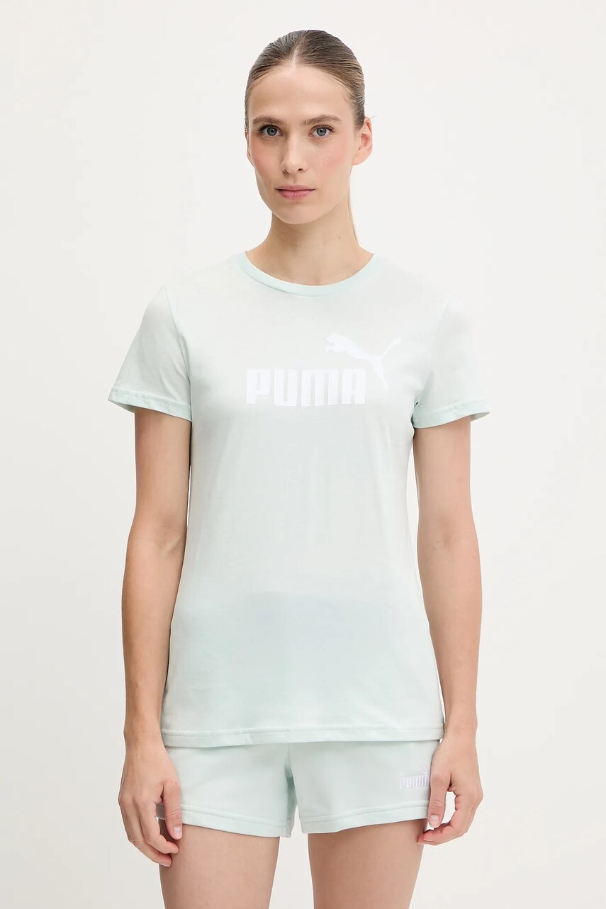 Puma tricou din bumbac femei, culoarea turcoaz, 682371