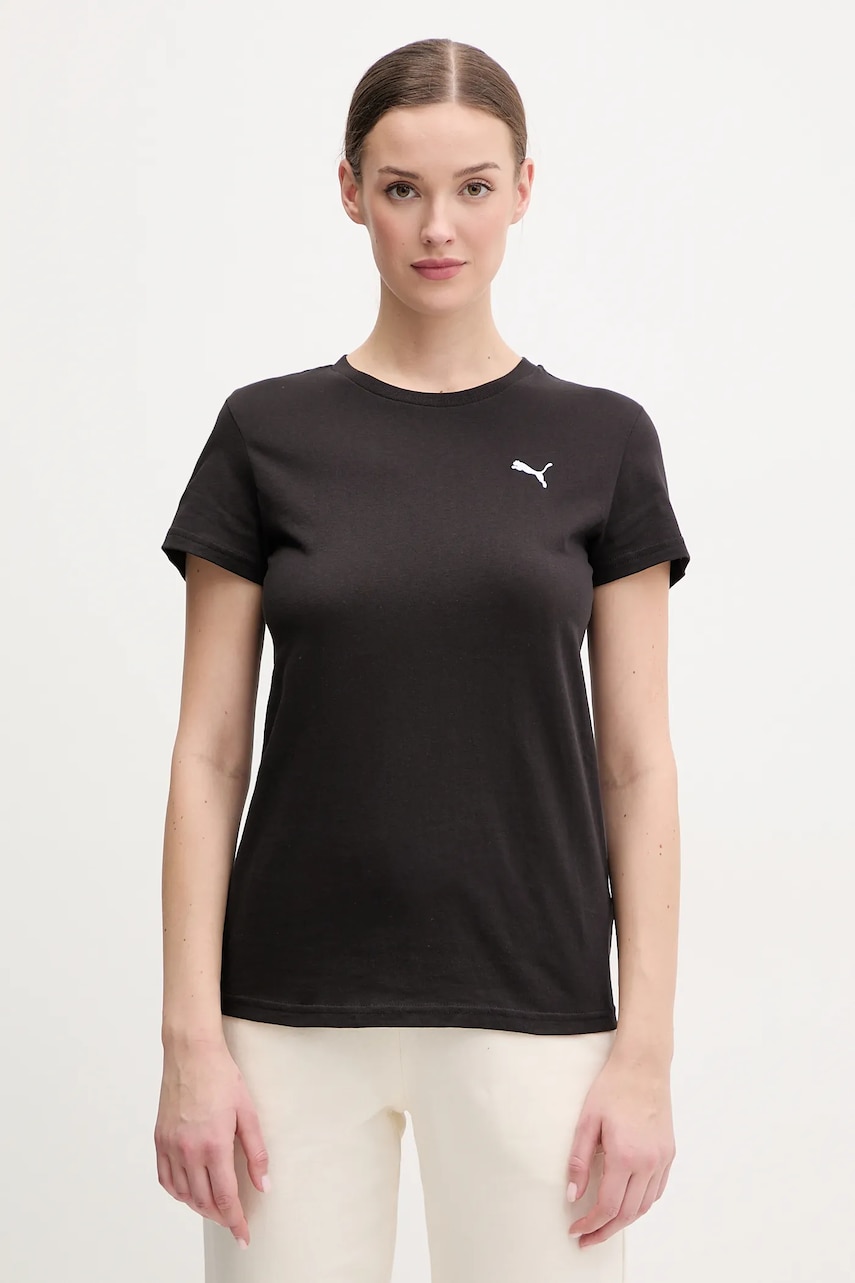 Puma tricou din bumbac femei, culoarea negru, 682374 Puma tricou din bumbac femei, culoarea negru, 682374