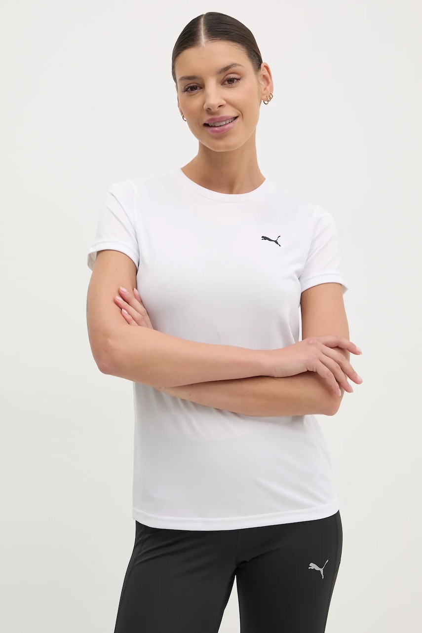 Puma tricou din bumbac femei, culoarea alb, 682376 Puma tricou din bumbac femei, culoarea alb, 682376