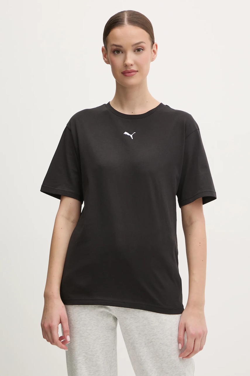 Levně Bavlněné tričko Puma černá barva, 684971