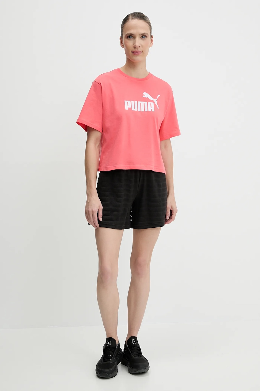 Хлопковая футболка Puma женская цвет оранжевый 684972 Хлопковая футболка Puma женская цвет оранжевый 684972