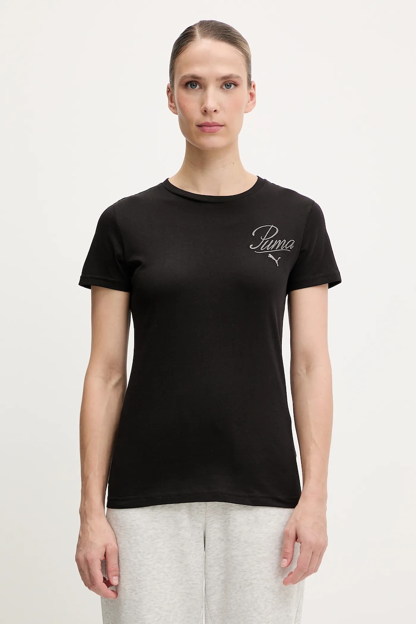 Puma tricou din bumbac culoarea negru, 684982