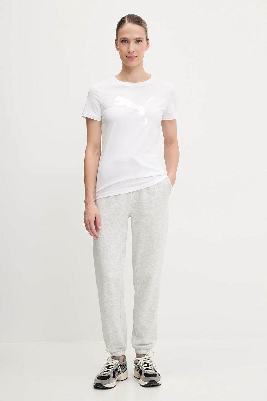 Хлопковая футболка Puma цвет белый 684995 Хлопковая футболка Puma цвет белый 684995