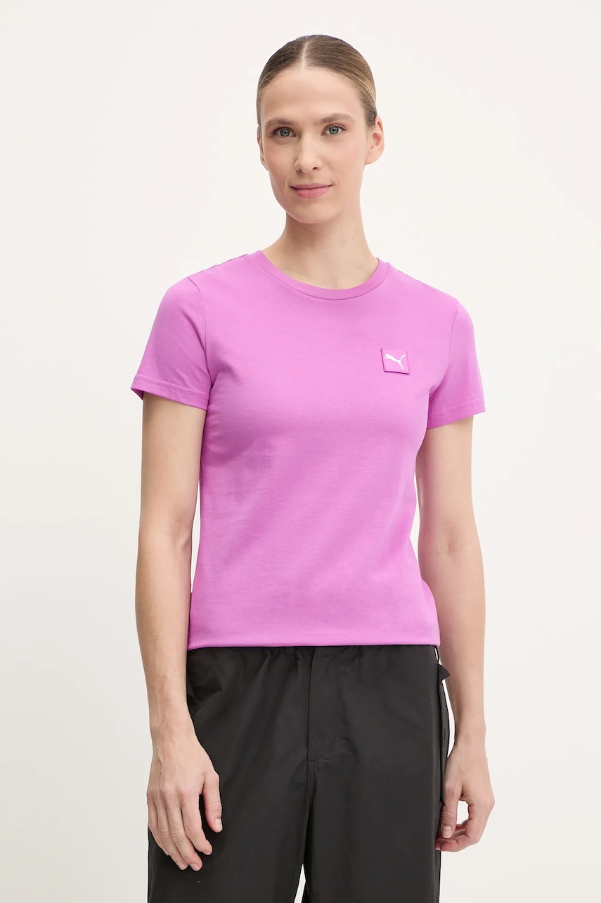 Puma tricou din bumbac culoarea roz, 685016