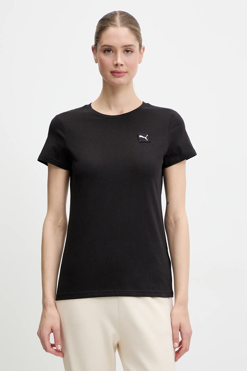 Puma tricou din bumbac culoarea negru, 685016