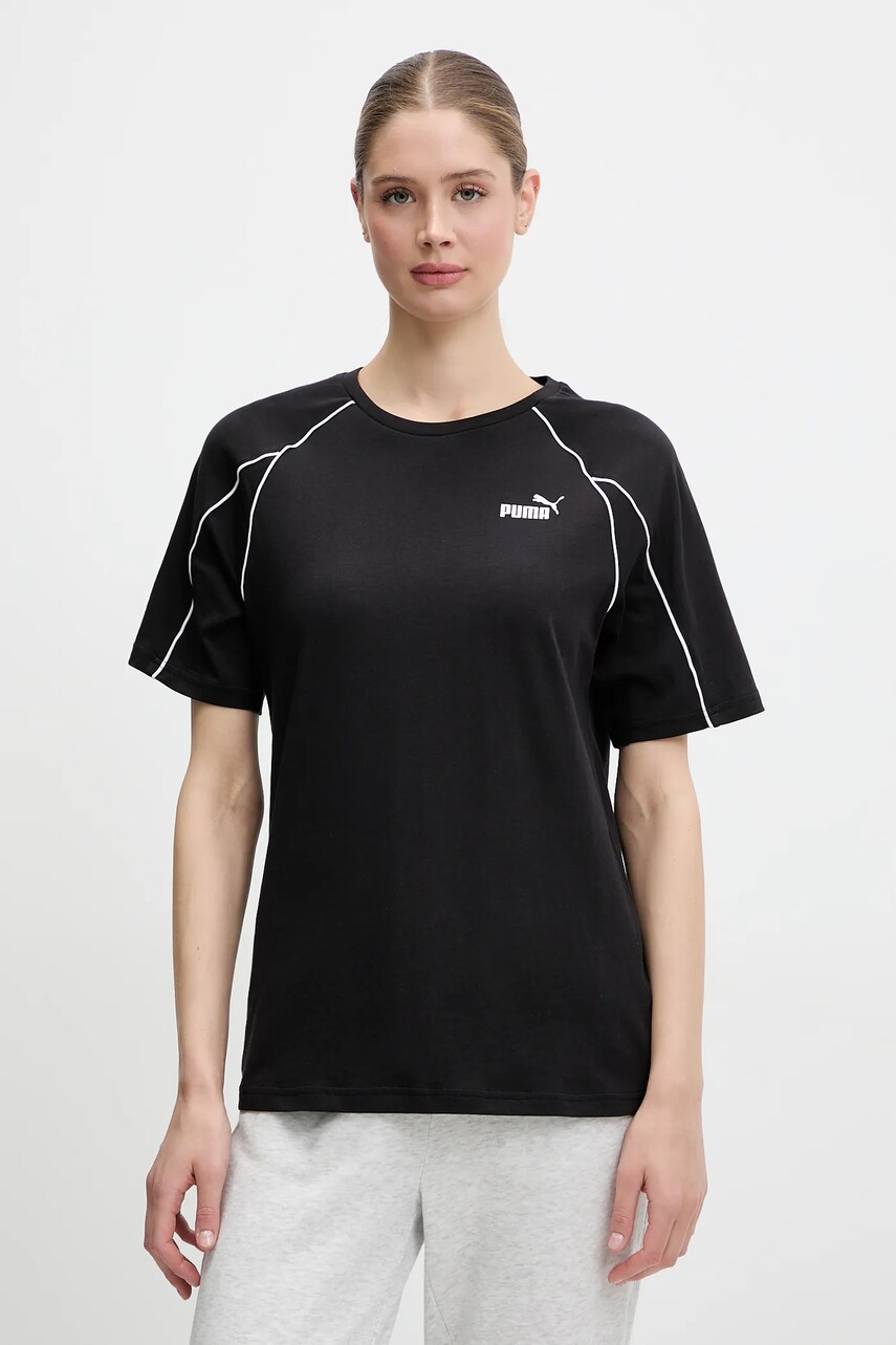 Puma tricou din bumbac culoarea negru, 685041