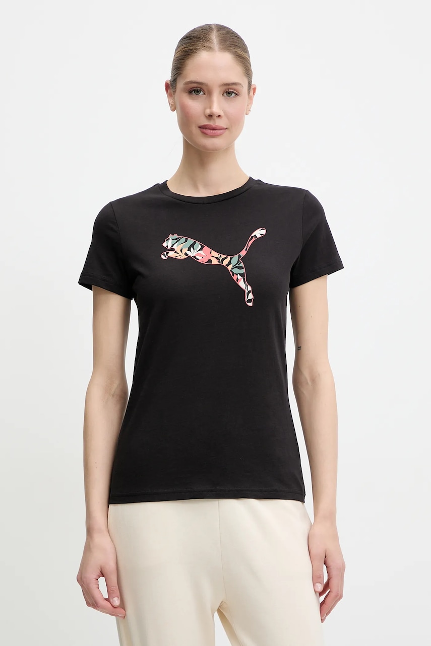 Puma tricou din bumbac culoarea negru, 685081