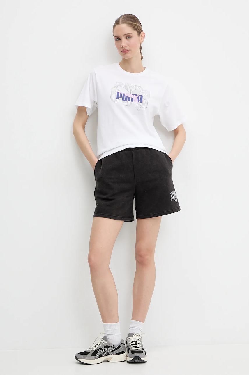 Хлопковая футболка Puma цвет белый 685084 Хлопковая футболка Puma цвет белый 685084