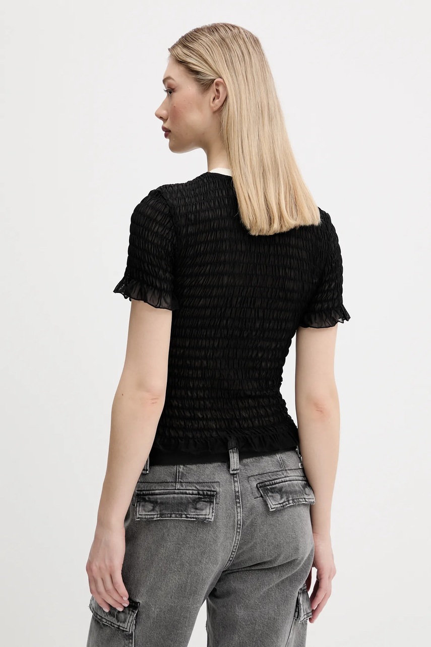 Μπλουζάκι Guess Originals χρώμα: μαύρο, W5GP51 KBBF2 φωτογραφία