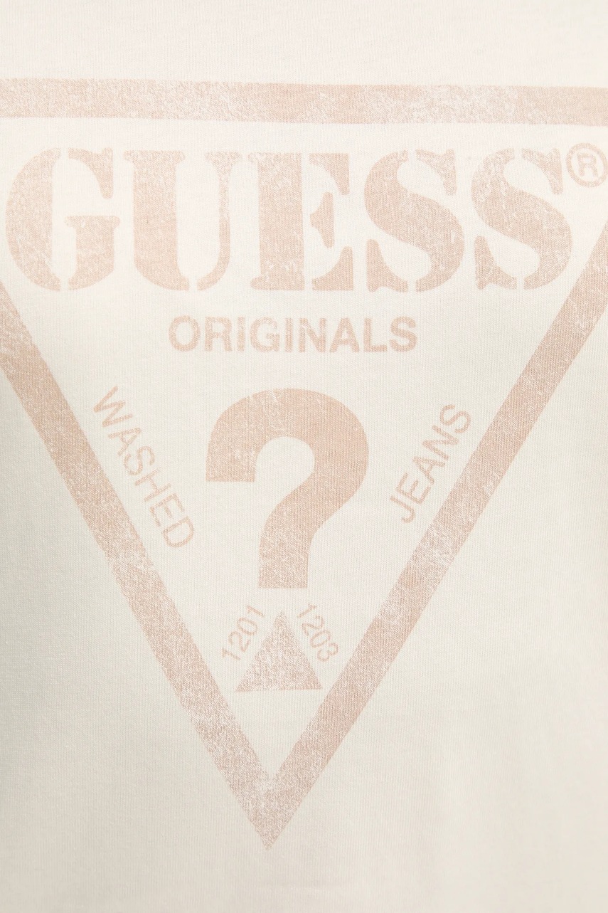 Βαμβακερό μπλουζάκι Guess Originals χρώμα: μπεζ, M5GI10 K8FQ4 φωτογραφία