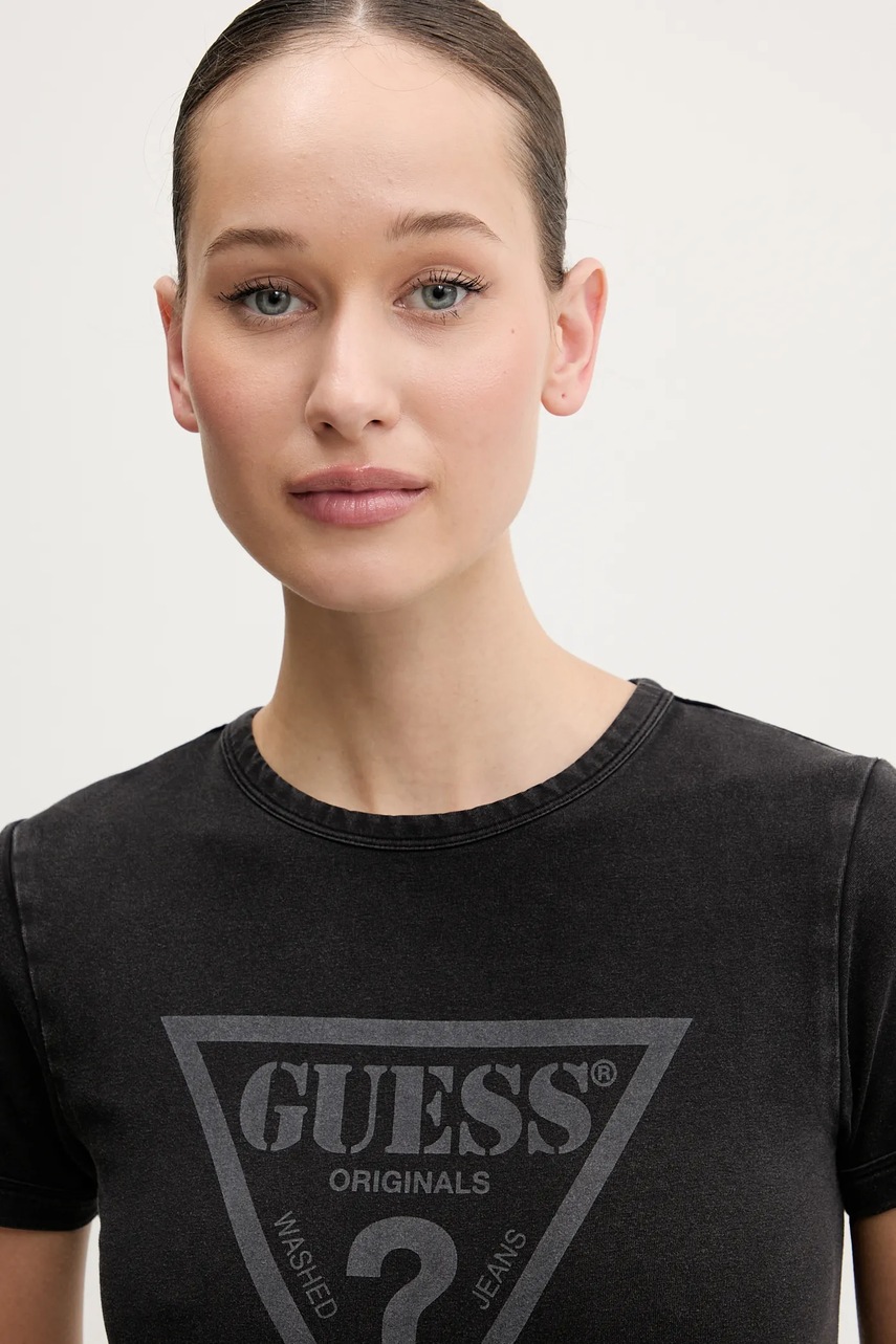Μπλουζάκι Guess Originals χρώμα: μαύρο, W5GI32 J1314 φωτογραφία