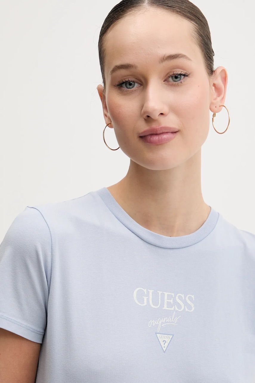 Хлопковая футболка Guess Originals женская W5GI56 J1314 Хлопковая футболка Guess Originals женская W5GI56 J1314