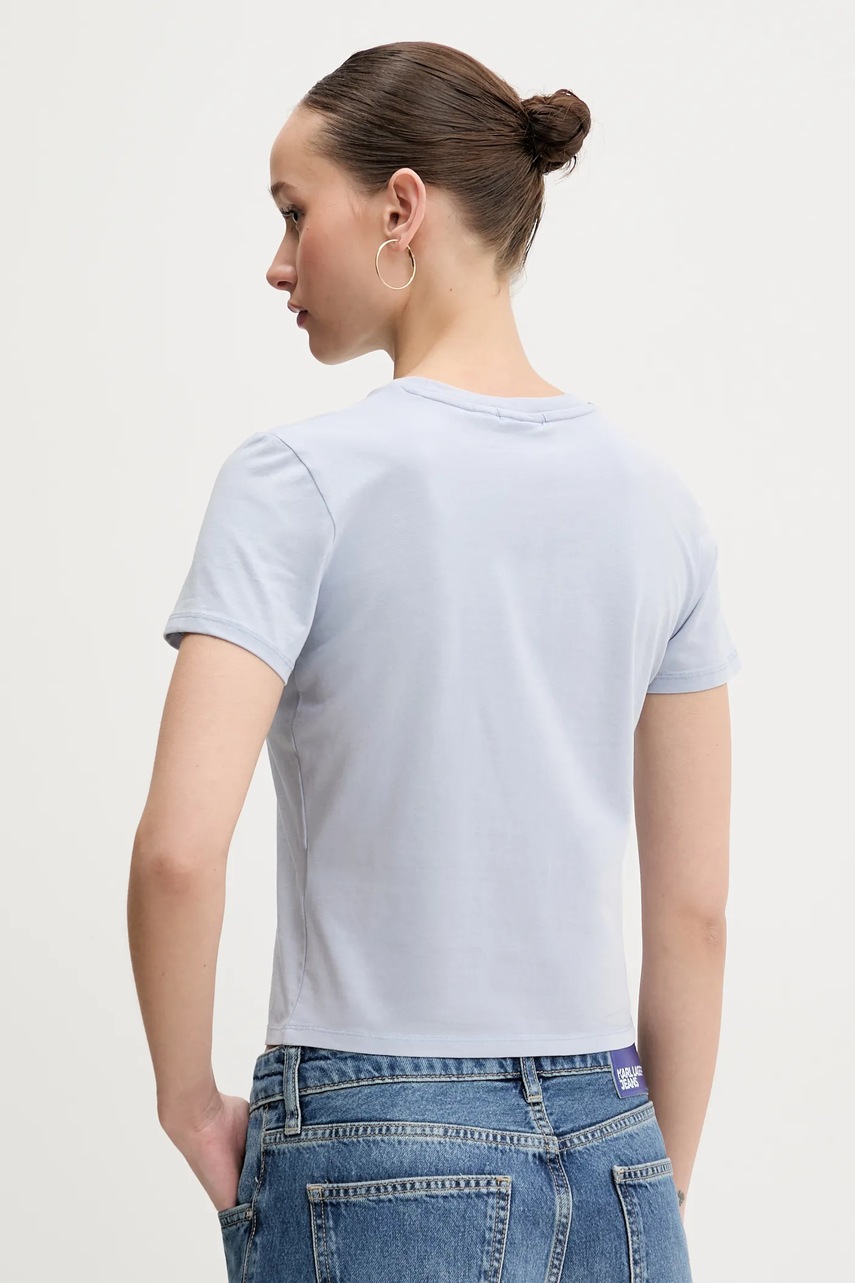 Βαμβακερό μπλουζάκι Guess Originals γυναικείο, χρώμα: μπλε, W5GI56 J1314 φωτογραφία