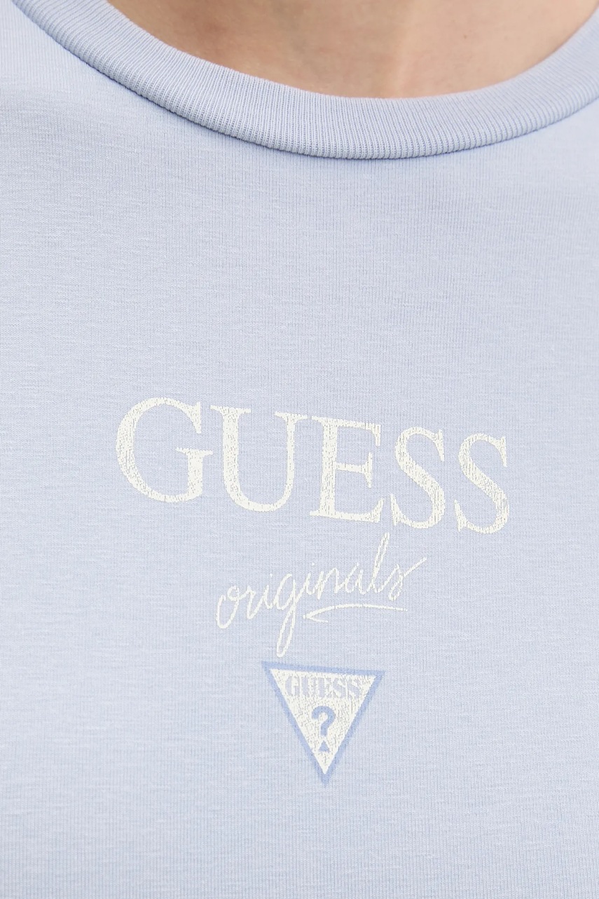 Βαμβακερό μπλουζάκι Guess Originals γυναικείο, χρώμα: μπλε, W5GI56 J1314 φωτογραφία