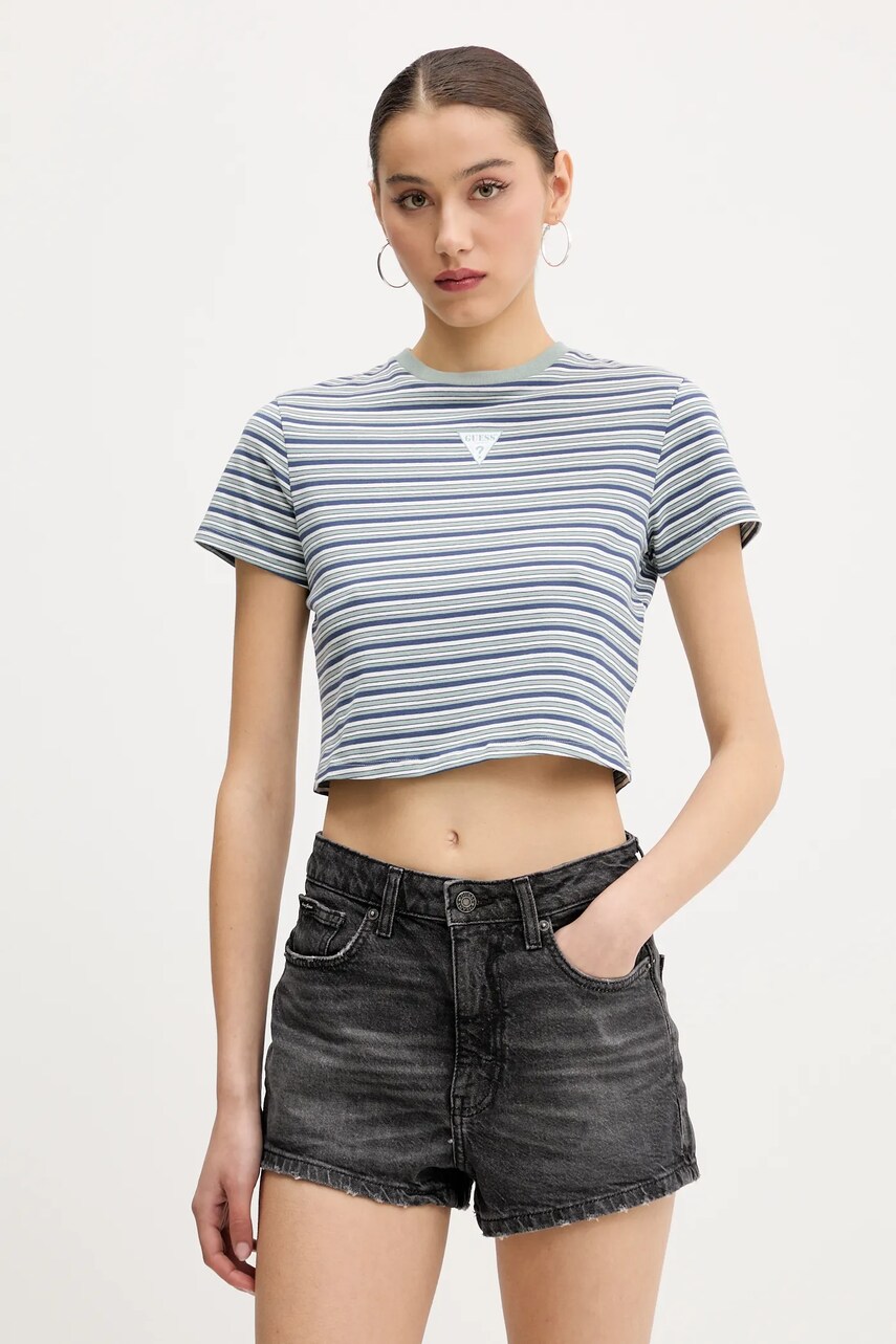 Levně Tričko Guess Originals dámské, zelená barva, W5GI57 J1314