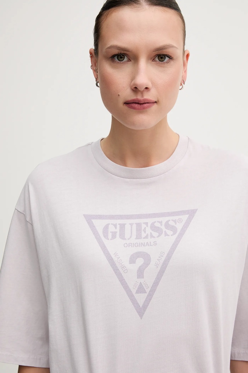 Guess Originals pamut póló lila, W5GI58 K8HM0 termék 2. képe