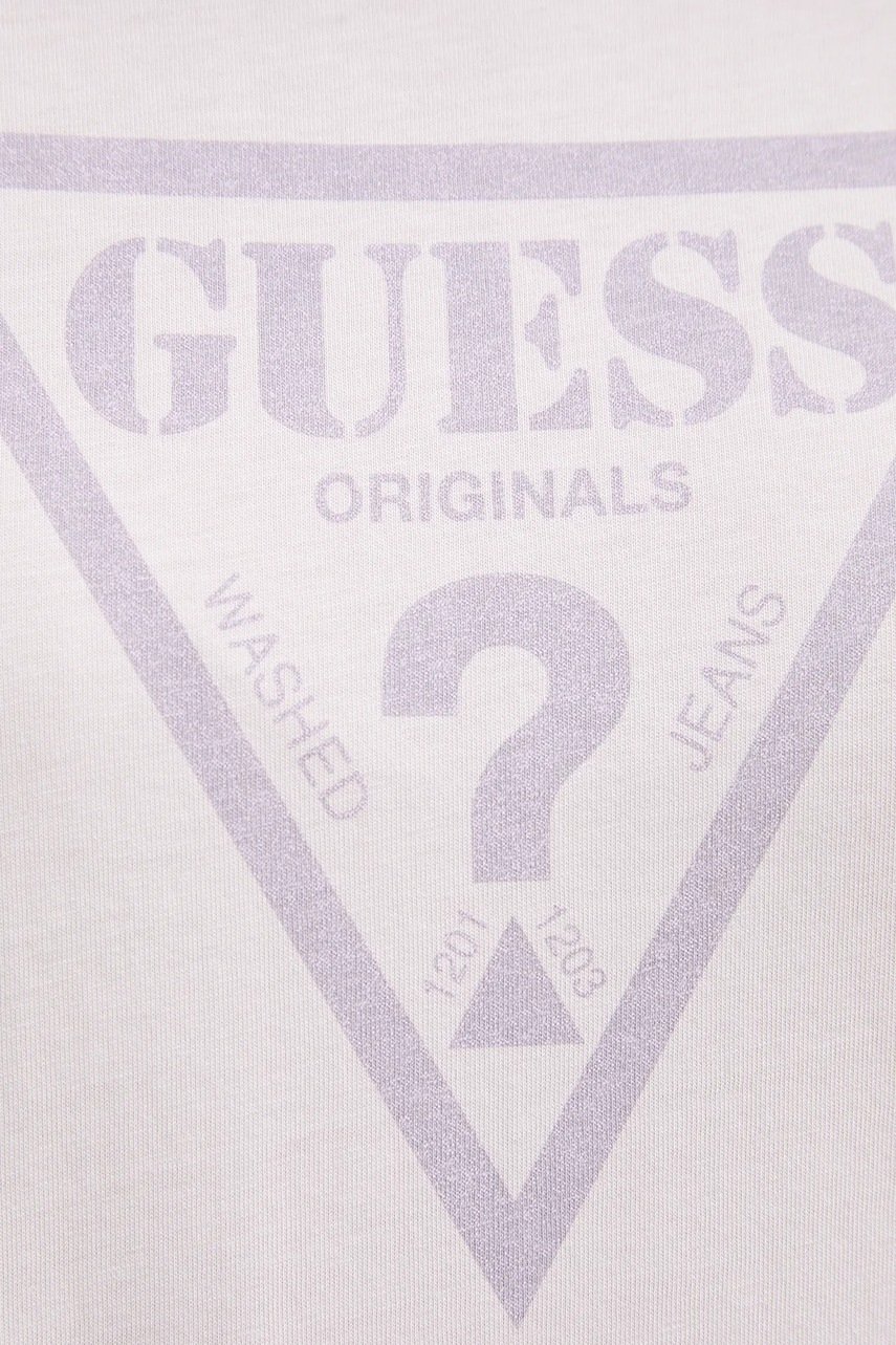 Βαμβακερό μπλουζάκι Guess Originals χρώμα: μοβ, W5GI58 K8HM0 φωτογραφία