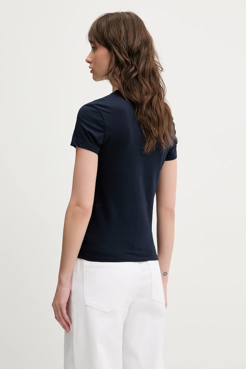 Хлопковая футболка Tommy Jeans женская цвет синий DW0DW20315 Хлопковая футболка Tommy Jeans женская цвет синий DW0DW20315